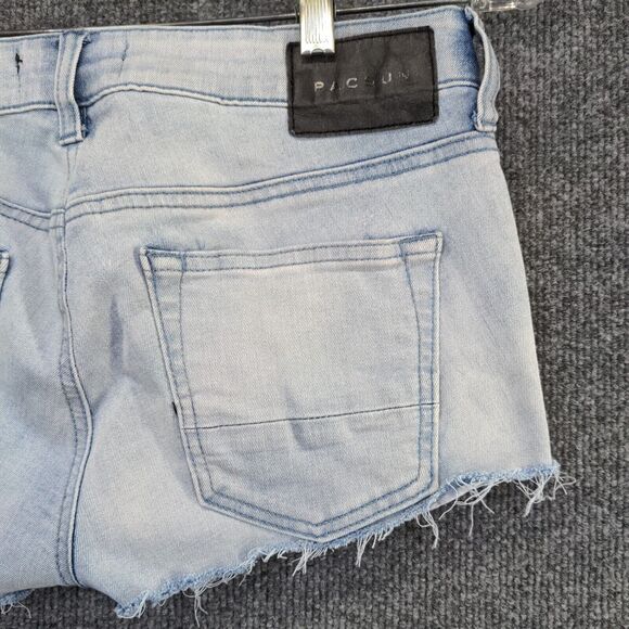 Pacsun Women's Active Stretch Skinniest Cut Off Jean Shorts Blue Size 28 - Picture 4 of 13